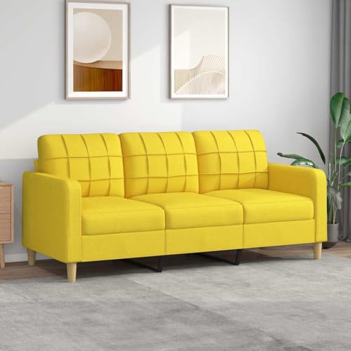Emmtore Sofasessel,Sessel mit Metallgestell,Sofa für Wohnzimmer, Relaxsessel Fernsehsessel TV Sessel Polstersessel Stoffsofa,Stoff,Hellgelb,180 cm von Emmtore