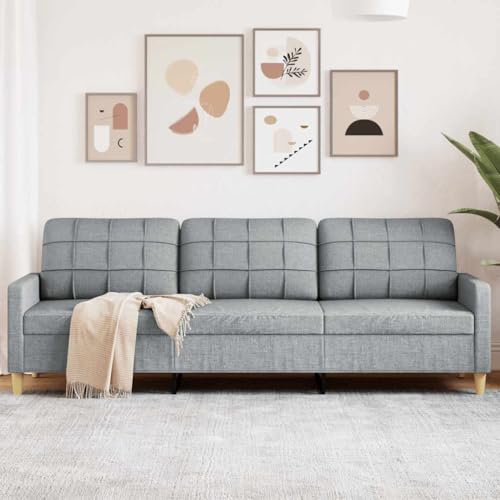 Emmtore Sofasessel,Sessel mit Metallgestell,Sofa für Wohnzimmer, Relaxsessel Fernsehsessel TV Sessel Polstersessel Stoffsofa,Stoff,Hellgrau,210 cm von Emmtore