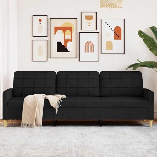 Emmtore Sofasessel,Sessel mit Metallgestell,Sofa für Wohnzimmer, Relaxsessel Fernsehsessel TV Sessel Polstersessel Stoffsofa,Stoff,Schwarz,210 cm von Emmtore