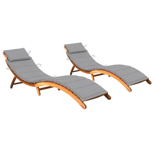 Emmtore Sonnenliegen 2 STK. mit Auflagen Massivholz Akazie Akazienholz Massiv Klappbar Gartenliege Liegestuhl Holzliege Gartenmöbel Liege Relaxliege Freizeitliege Strandliege Emmtore Sonnenliegen 2 STK. mit Auflagen Massivholz Akazie Akazienholz Massiv Klappbar Gartenliege Liegestuhl Holzliege Gartenmöbel Liege Relaxliege Freizeitliege Strandliege von Emmtore