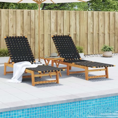 Emmtore Sonnenliegen 2 STK. mit Tisch Schwarz Massivholz Akazie Emmtore Sonnenliegen 2 STK. mit Tisch Schwarz Massivholz Akazie von Emmtore