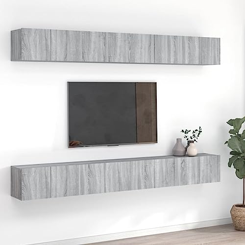 Emmtore TV Schrank Set 6-TLG. Wohnwand Anbauwand Schrankwand Hängeschrank TV Möbel Lowboard Wandschrank Fernsehschrank HiFi-Schrank Holzwerkstoff Grau Sonoma,60 cm Emmtore TV Schrank Set 6-TLG. Wohnwand Anbauwand Schrankwand Hängeschrank TV Möbel Lowboard Wandschrank Fernsehschrank HiFi-Schrank Holzwerkstoff Grau Sonoma,60 cm von Emmtore