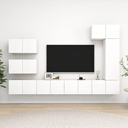 Emmtore TV Schrank Set 6-TLG. Wohnwand Schrankwand Anbauwand Wandschrank Hängeschrank TV Möbel Fernsehschrank HiFi-Schrank Lowboard Holzwerkstoff Weiß,60 cm Emmtore TV Schrank Set 6-TLG. Wohnwand Schrankwand Anbauwand Wandschrank Hängeschrank TV Möbel Fernsehschrank HiFi-Schrank Lowboard Holzwerkstoff Weiß,60 cm von Emmtore