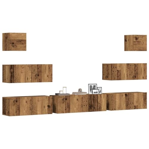 Emmtore TV Schrank Set 7-TLG. Wohnwand Schrankwand Anbauwand Wandschrank Hängeschrank TV Möbel Fernsehschrank Lowboard HiFi-Schrank Holzwerkstoff Altholz,100 cm Emmtore TV Schrank Set 7-TLG. Wohnwand Schrankwand Anbauwand Wandschrank Hängeschrank TV Möbel Fernsehschrank Lowboard HiFi-Schrank Holzwerkstoff Altholz,100 cm von Emmtore