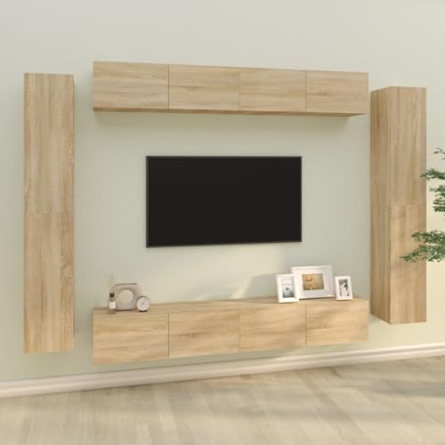 Emmtore TV Schrank Set 8-TLG Wohnwand Schrankwand Anbauwand Hängeschrank Lowboard TV Möbel Fernsehschrank Wandschrank HiFi-Schrank Holzwerkstoff Sonoma Eiche,100 cm Emmtore TV Schrank Set 8-TLG Wohnwand Schrankwand Anbauwand Hängeschrank Lowboard TV Möbel Fernsehschrank Wandschrank HiFi-Schrank Holzwerkstoff Sonoma Eiche,100 cm von Emmtore