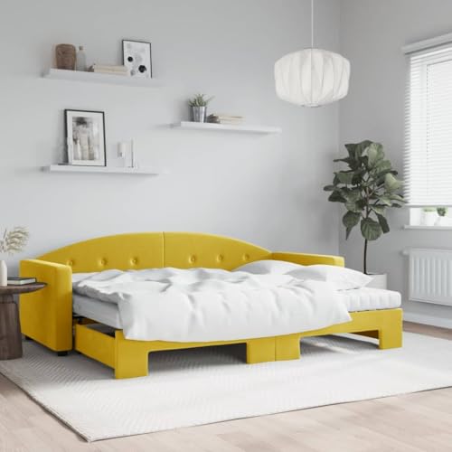 Emmtore Tagesbett, Gästebett 2-in-1, Sofabett Schlafsofa für Schlafzimmer Wohnzimmer, Bettsofa Sofa, Modernes Design,Samt Tagesbett,Gelb,80 x 200 cm,mit Bettkasten & Matratze Emmtore Tagesbett, Gästebett 2-in-1, Sofabett Schlafsofa für Schlafzimmer Wohnzimmer, Bettsofa Sofa, Modernes Design,Samt Tagesbett,Gelb,80 x 200 cm,mit Bettkasten & Matratze von Emmtore