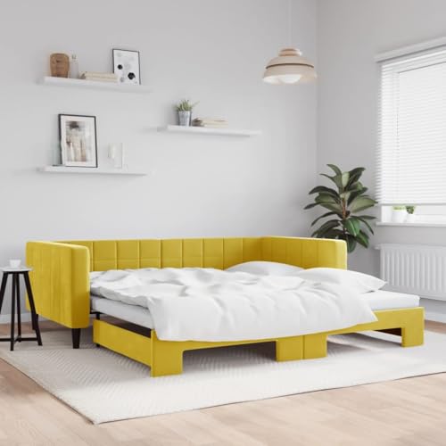 Emmtore Tagesbett Sofabett Schlafsofa für Schlafzimmer Wohnzimmer, Bettsofa Sofa, Modernes Design Ausziehbar Gelb 100x200 cm Samt Emmtore Tagesbett Sofabett Schlafsofa für Schlafzimmer Wohnzimmer, Bettsofa Sofa, Modernes Design Ausziehbar Gelb 100x200 cm Samt von Emmtore