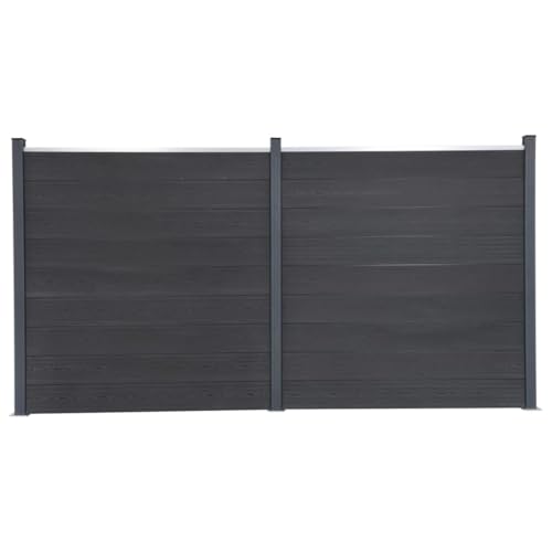 Emmtore Zaunelement-Set, Rostfrei Gartenzaun Set mit 18 Zaunbrett 3 Pfosten, Sichtschutzzaun mit doppelseitigem Design, Zaun Komplettset, Grau 353x186 cm WPC Emmtore Zaunelement-Set, Rostfrei Gartenzaun Set mit 18 Zaunbrett 3 Pfosten, Sichtschutzzaun mit doppelseitigem Design, Zaun Komplettset, Grau 353x186 cm WPC von Emmtore