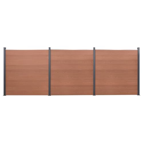 Emmtore Zaunelement-Set, Rostfrei Gartenzaun Set mit 27 Zaunbrett 4 Pfosten, Sichtschutzzaun mit doppelseitigem Design, Zaun Komplettset, Braun 526x186 cm WPC Emmtore Zaunelement-Set, Rostfrei Gartenzaun Set mit 27 Zaunbrett 4 Pfosten, Sichtschutzzaun mit doppelseitigem Design, Zaun Komplettset, Braun 526x186 cm WPC von Emmtore