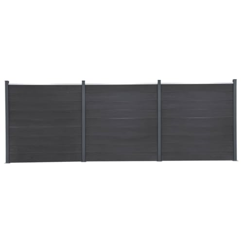 Emmtore Zaunelement-Set, Rostfrei Gartenzaun Set mit 27 Zaunbrett 4 Pfosten, Sichtschutzzaun mit doppelseitigem Design, Zaun Komplettset, Grau 526x186 cm WPC Emmtore Zaunelement-Set, Rostfrei Gartenzaun Set mit 27 Zaunbrett 4 Pfosten, Sichtschutzzaun mit doppelseitigem Design, Zaun Komplettset, Grau 526x186 cm WPC von Emmtore