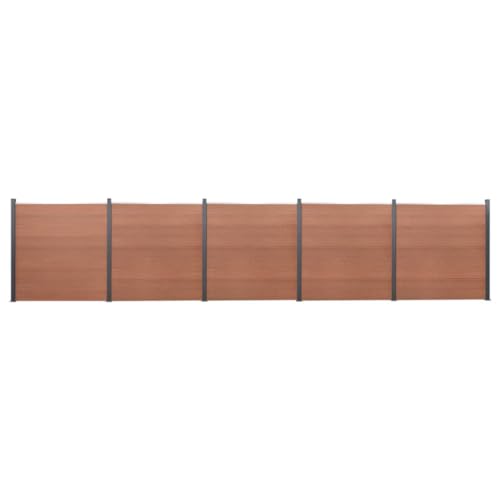 Emmtore Zaunelement-Set, Rostfrei Gartenzaun Set mit 45 Zaunbrett 6 Pfosten, Sichtschutzzaun mit doppelseitigem Design, Zaun Komplettset, Braun 872x186 cm WPC Emmtore Zaunelement-Set, Rostfrei Gartenzaun Set mit 45 Zaunbrett 6 Pfosten, Sichtschutzzaun mit doppelseitigem Design, Zaun Komplettset, Braun 872x186 cm WPC von Emmtore