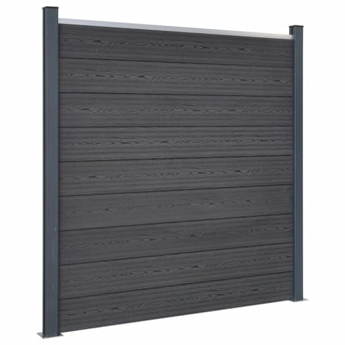Emmtore Zaunelement-Set, Rostfrei Gartenzaun Set mit 9 Zaunbrett 2 Pfosten, Sichtschutzzaun mit doppelseitigem Design, Zaun Komplettset, Grau 180x186 cm WPC Emmtore Zaunelement-Set, Rostfrei Gartenzaun Set mit 9 Zaunbrett 2 Pfosten, Sichtschutzzaun mit doppelseitigem Design, Zaun Komplettset, Grau 180x186 cm WPC von Emmtore