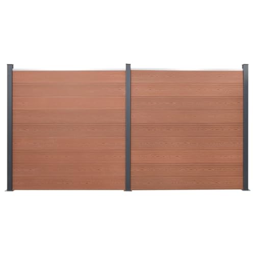 Emmtore Zaunelement-Set Braun, Rostfrei Gartenzaun Set mit 18 Zaunbrett 3 Pfosten, Sichtschutzzaun mit doppelseitigem Design, Zaun Komplettset, 353x186 cm WPC Emmtore Zaunelement-Set Braun, Rostfrei Gartenzaun Set mit 18 Zaunbrett 3 Pfosten, Sichtschutzzaun mit doppelseitigem Design, Zaun Komplettset, 353x186 cm WPC von Emmtore