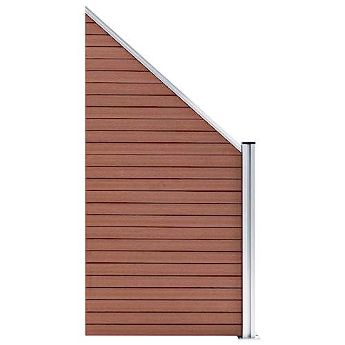 Emmtore Zaunelement WPC Sichtschutzzaun Windschutzzaun Lamellenzaun Windschutz Sichtschutz Zaun Element Terrasse Garten 95x(105-180) cm Braun von Emmtore