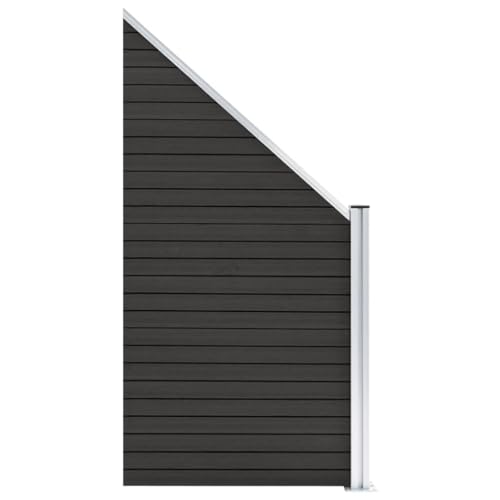 Emmtore Zaunelement WPC Sichtschutzzaun Windschutzzaun Lamellenzaun Windschutz Sichtschutz Zaun Element Terrasse Garten 95x(105-180) cm Grau von Emmtore