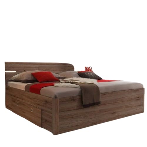 Emob Doppelbett Mars | 180 x 200 cm | Design Walnut Brown von Emob