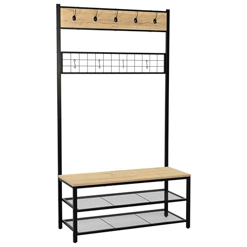 Emob Garderobe Alizee – 100 x 40 x 180 cm – Eiche/Schwarz Emob Garderobe Alizee – 100 x 40 x 180 cm – Eiche/Schwarz von Emob