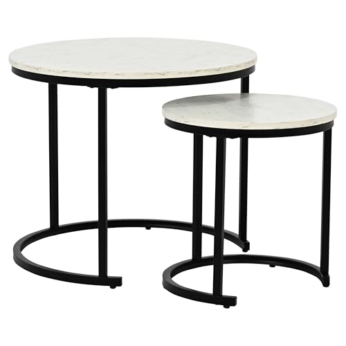 Emob Lolita Couchtisch-Set - Ø60x51 und Ø40x42cm - Marmor von Emob