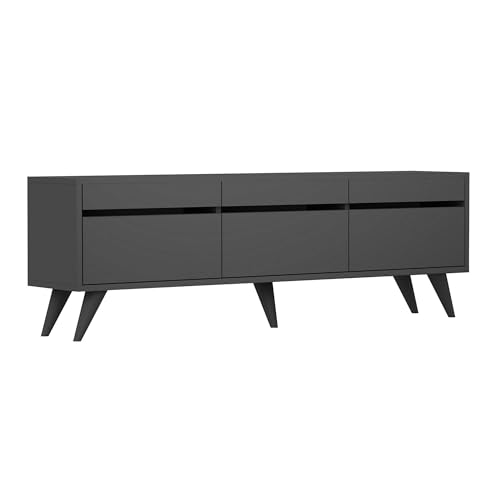 Emob Moderner TV-Ständer mit PVC-Beinen, Anthrazit - 150 cm. von Emob