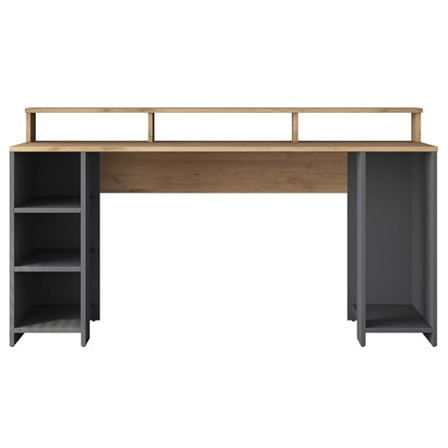 Emob Modischer Arbeitstisch | Woody 160cm | Nussbaum Anthrazit von Emob