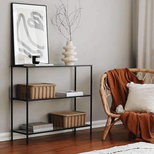 Locelso 100% gehärtetes Glas Kommode | 100% Metallrahmen | Farbe schwarz Locelso 100% gehärtetes Glas Kommode | 100% Metallrahmen | Farbe schwarz von Emob