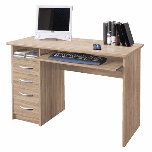 Schreibtisch Jils 110cm mit 4 Schubladen - Eiche Schreibtisch Jils 110cm mit 4 Schubladen - Eiche von Emob
