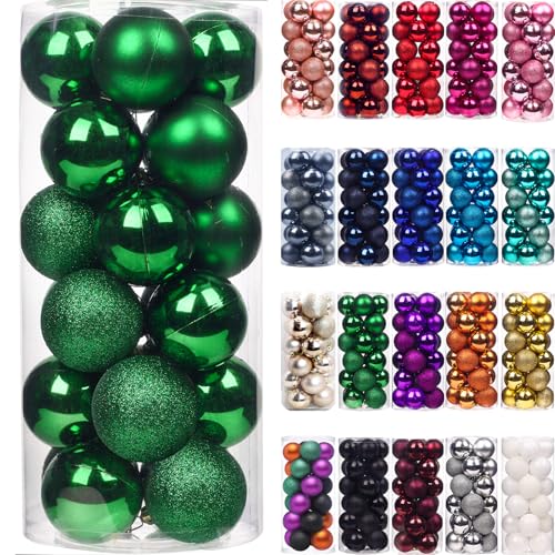 Emopeak 24 Mini-Kugeln für Weihnachten, Weihnachtsbaum, klein, bruchsicher, Weihnachtsbaum-Dekoration, hängende Kugeln für Urlaub, Hochzeit, Party, Dekoration 1.2"-3.1CM grasgrün Emopeak 24 Mini-Kugeln für Weihnachten, Weihnachtsbaum, klein, bruchsicher, Weihnachtsbaum-Dekoration, hängende Kugeln für Urlaub, Hochzeit, Party, Dekoration 1.2"-3.1CM grasgrün von Emopeak