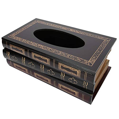Buch-Serviettenbox---Kaffeefarben, Vintage-Stil Im Europäischen Stil, Buch-Taschentuchbox, Buch-Taschentuchbox aus Holz, Braun, Retro-Stil Im Europäischen Stil, Großes Fassungsvermögen, Spender Für Se von Emoshayoga