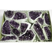 13 Stück Flache Amethyst Kristall Geode Cluster - 3 Pfund 11 Oz Bulk Amy282 von Emovendo