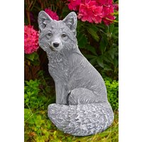 Steinfigur, Großer Fuchs, Massiver Steinguss Große Gartenfigur Deko von Empalilu