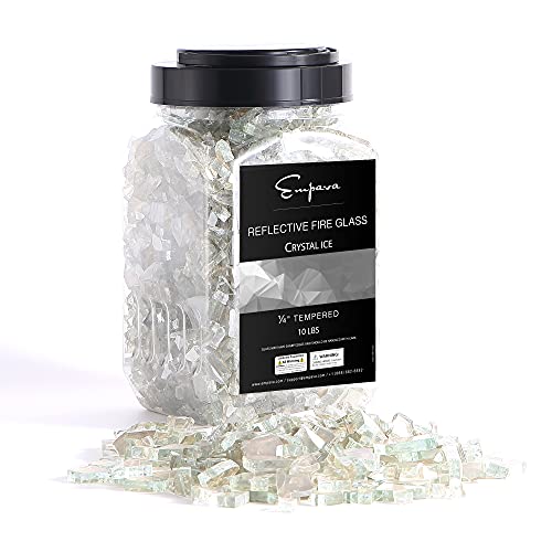 Empava 4,5 kg Reflektierendes gehärtetes Glas für Gas-Feuerstelle, Kristall-EIS von Empava