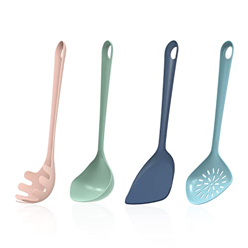 Empava küchenhelfer Set of 4 - (Pfannenwender, Suppenkelle, Schöpflöffel, Spaghettilöffel) küchenutensilien, Pfannenwender Kunstoff, Schöpfkelle, Schaumkelle, Spaghetti Löffel, küchenhelfer von Empava