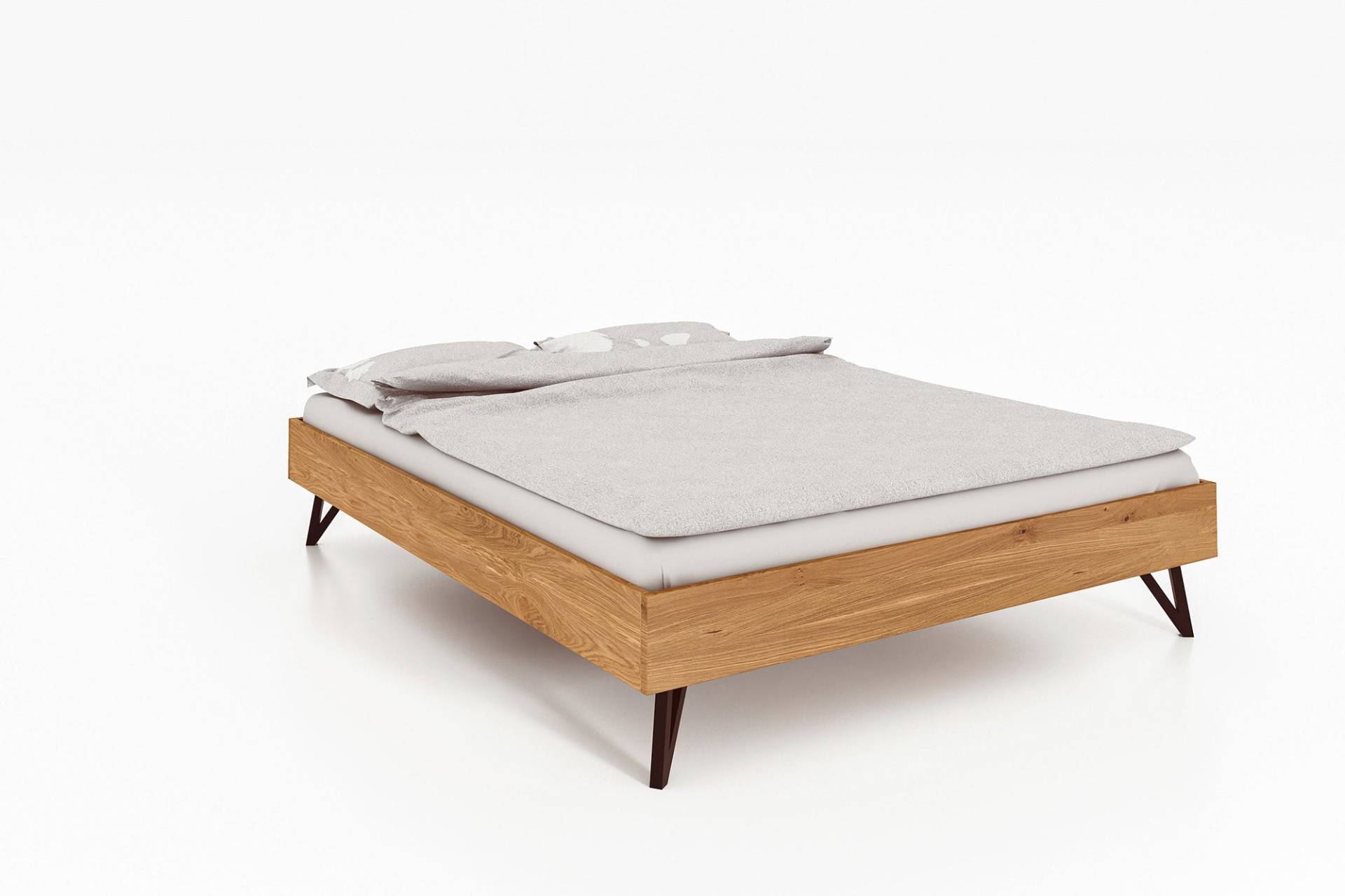 Bett ohne Kopfteil Eiche massiv GENT 200x200 von Empinio24