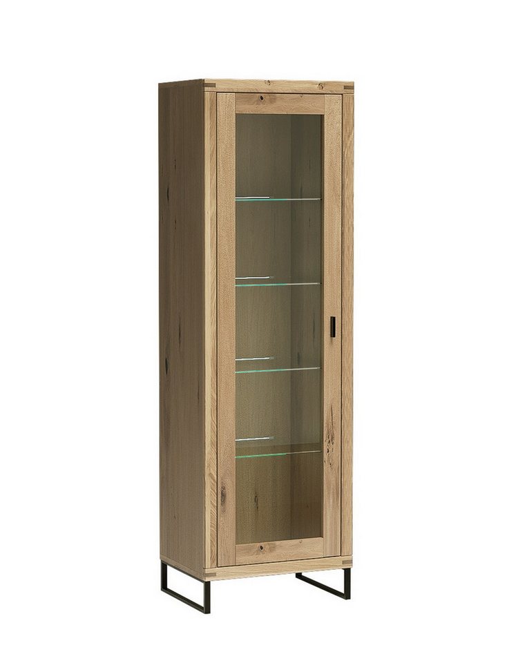 Empinio24 Vitrine Serra Eiche teilmassiv, bianco geölt, 1-türig links, Breite 58 cm von Empinio24