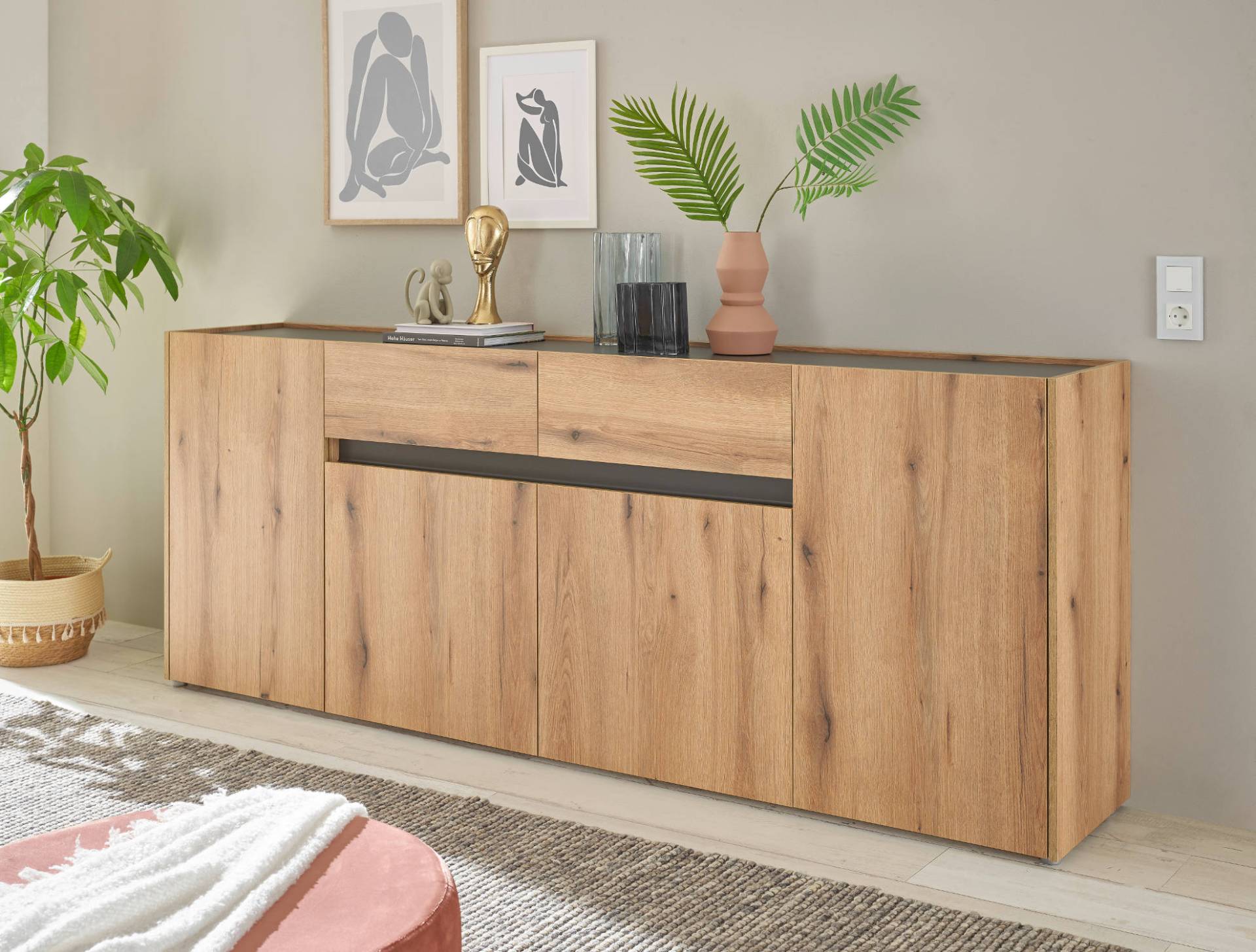 Sideboard Eiche 220 cm 4-türig Boston Sideboard Eiche 220 cm 4-türig Boston von Empinio24