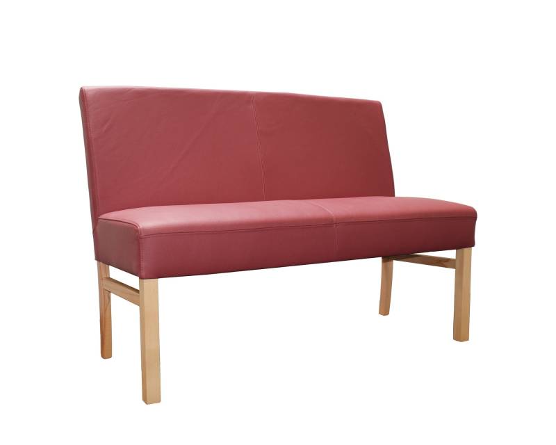 Sitzbank aus Leder mit Rückenlehne, Beine Buche oder Eiche Sophie Sitzbreite 140 cm von Empinio24