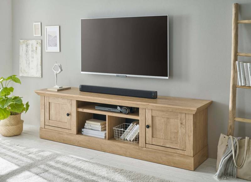 TV-Lowboard Unterschrank 194 cm Eiche gebürstet Optik Cardiff von Empinio24