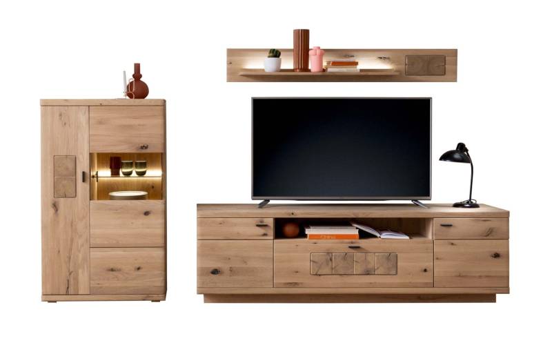 TV-Wohnwand Nr. 3 Eiche massiv Breite ca. 303 cm Palencia von Empinio24