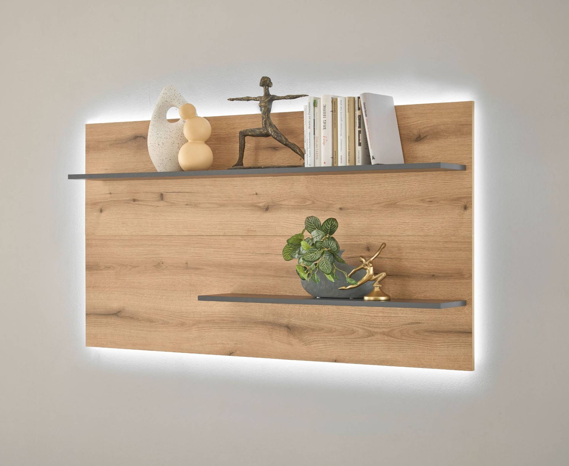 Wandpaneel mit Regalen 155 cm Eiche Boston Wandpaneel mit Regalen 155 cm Eiche Boston von Empinio24