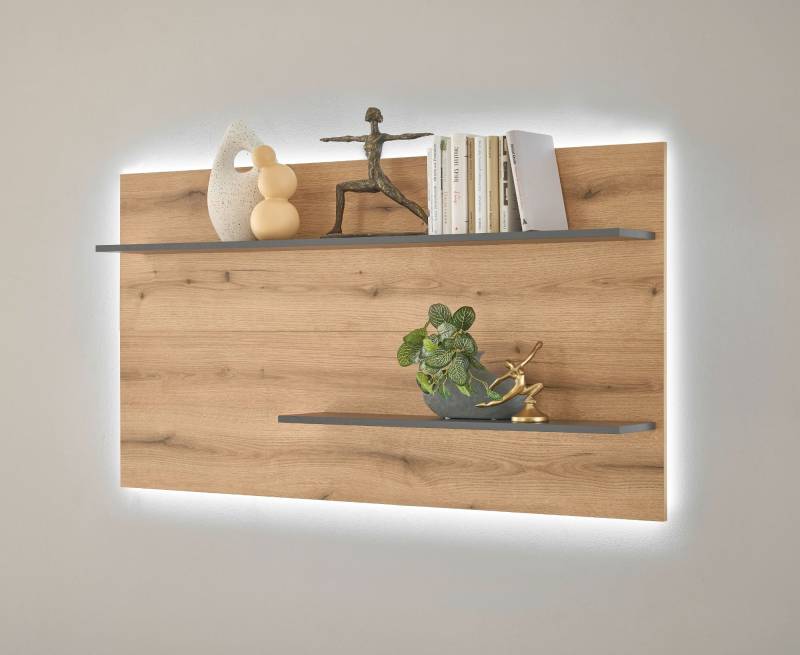 Wandpaneel mit Regalen 155 cm Eiche Boston von Empinio24