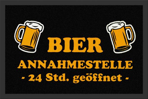 empireposter Bier Annahmestelle - Fussmatte, Größe: 60 x 40 cm, Material Polypropylen von empireposter