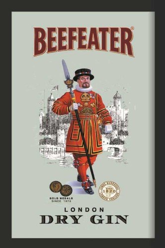 empireposter - Beefeater - Gin - Größe (cm), ca. 20x30 - Bedruckter Spiegel, NEU - Beschreibung: - Bedruckter Wandspiegel mit schwarzem Kunststoffrahmen in Holzoptik - von Empire Merchandising GmbH