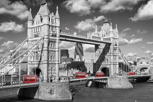 Empire 385451 London - Westminster, Bridge - Busses - Städte-Poster Colourlight Foto - Grösse 91.5 x 61 cm von Empire