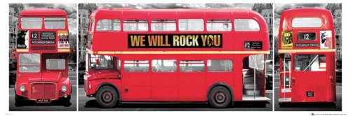 Empire 546494 London - Bus Triptychon Städte Slim-Poster Druck - Grösse 91.5 x 30.5 cm von Empire