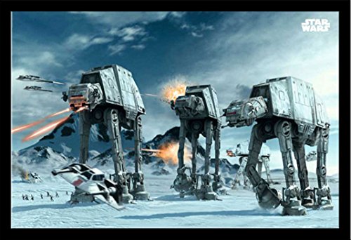 Empire Poster, Motiv: Star Wars at-at auf Hoth, Zusatzartikel 61 x 91,5 cm m. MDF-Rahmen Maxi schwarz von Empire