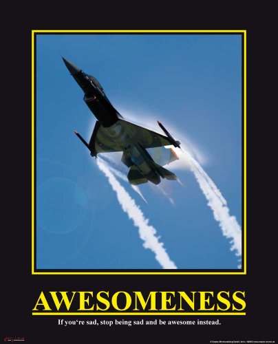 empireposter Motivational - Awesomeness - Jet Düsenjäger Flugzeug Mini Poster - Grösse 40x50 cm von empireposter