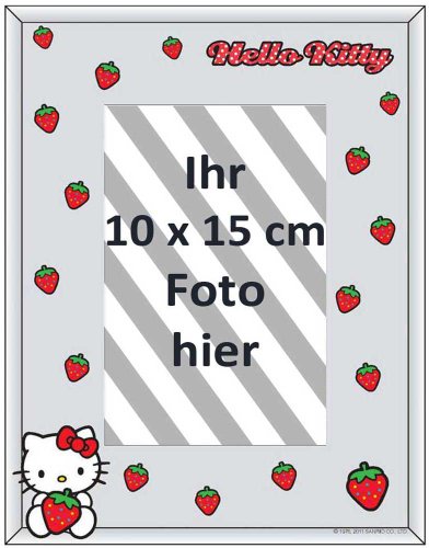 empireposter Hello Kitty Strawberry - Bedruckter Spiegel als Fotorahmen - Größe 17,8x22,8 von empireposter