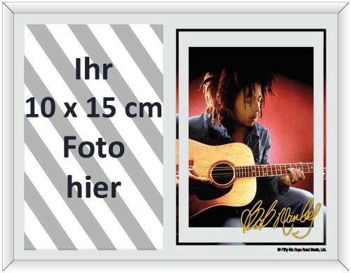 empireposter Bob Marley Guitar - Bedruckter Spiegel als Fotorahmen - Größe 22,8x17,8 von empireposter