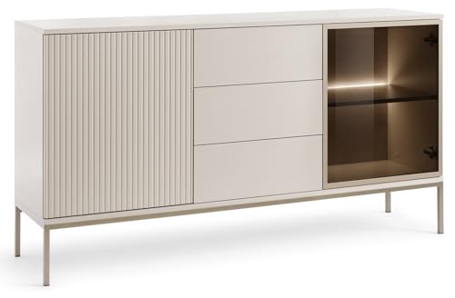Emporius Haller Kommode mit Lamellen, Beige, Wohnzimmer Kommode mit LED - Loft Stil, Sideboard 3-türig mit Schubladen - 154 cm breit Emporius Haller Kommode mit Lamellen, Beige, Wohnzimmer Kommode mit LED - Loft Stil, Sideboard 3-türig mit Schubladen - 154 cm breit von Emporius