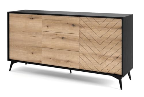 Emporius Kommode mit Schubladen Emerald - Loft Sideboard 150 cm - Möbel vom Hersteller, Wohnzimmer, Schwarz kommode von Emporius